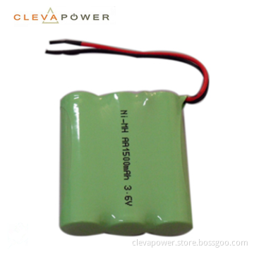 AA 1500mAh 3.6V rechargeable Ni-Mh battery pack